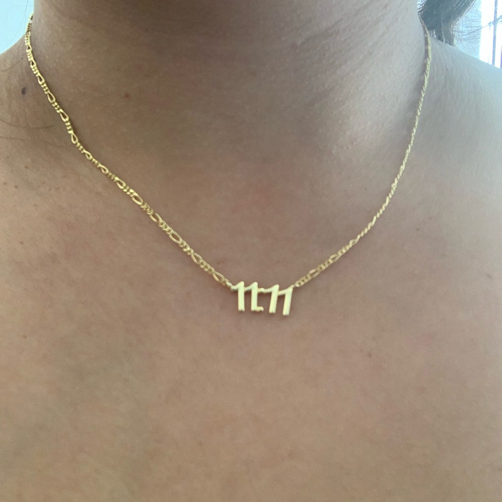 18K gold plated 1111 necklace